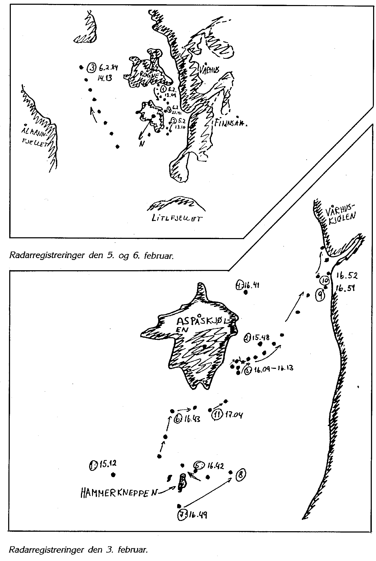Hessdalen, Radarskjerm (5 og 6) (stor utgave)