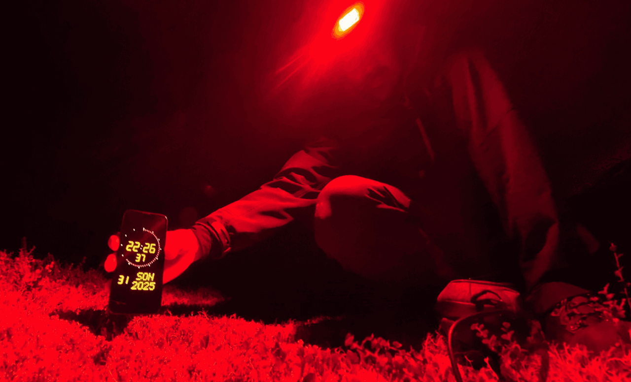 Starting the timer for the 360 camera